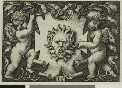 Dísz két Genii által tartott maszkkal alkotó: Hans Sebald Beham