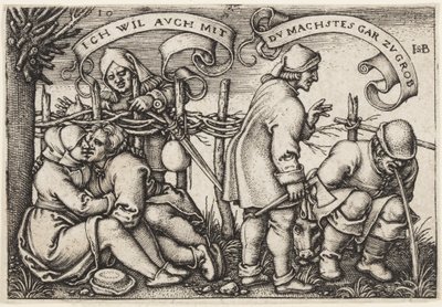 Parasztok a sövény mögött alkotó: Hans Sebald Beham