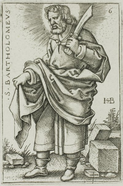 Szent Bertalan, 6. tábla a Tizenkét apostolból alkotó: Hans Sebald Beham