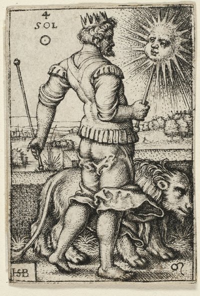 Nap, négyes tányér A hét bolygóról a zodiákusokkal alkotó: Hans Sebald Beham