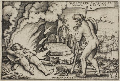 Herkules halála, Herkules munkáiból, 1548 alkotó: Hans Sebald Beham