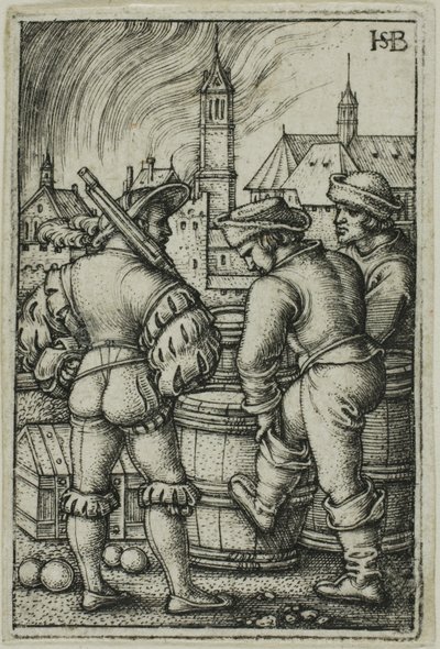Az őr a lőporos hordók közelében alkotó: Hans Sebald Beham