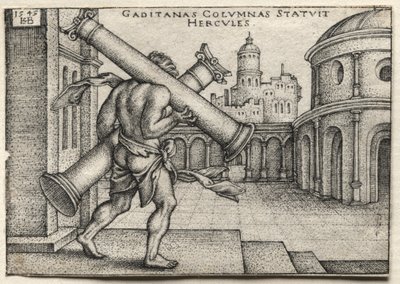 Herkules munkássága: Herkules a Gades oszlopait cipelve alkotó: Hans Sebald Beham