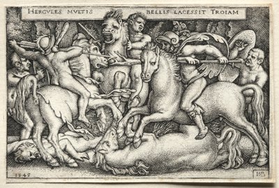 Herkules munkássága: Herkules meghódítja Tróját, 1545. alkotó: Hans Sebald Beham