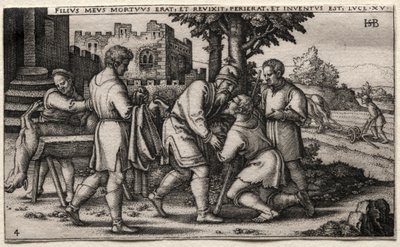 A tékozló fiú: A tékozló fiú visszatérése. alkotó: Hans Sebald Beham