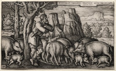 A tékozló fiú: Sertésgondozás alkotó: Hans Sebald Beham