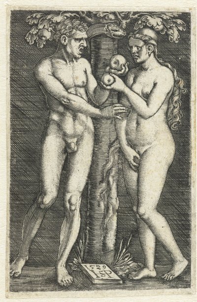Ádám és Éva megkísértése a paradicsomban alkotó: Hans Sebald Beham