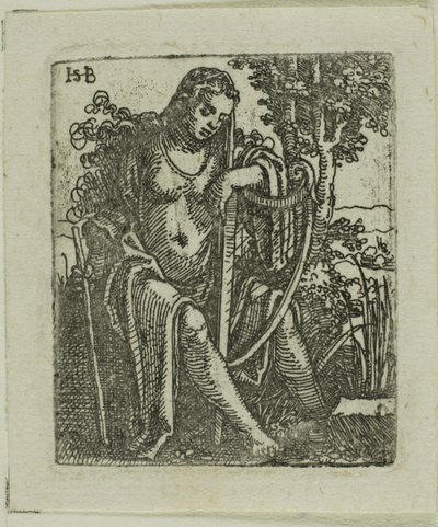 Nő hárfával alkotó: Hans Sebald Beham