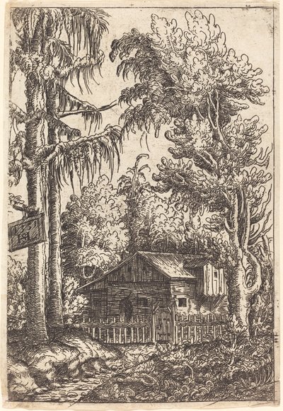 Táj, kilátással egy gazdaházra, 1551. alkotó: Hans Sebald Lautensack