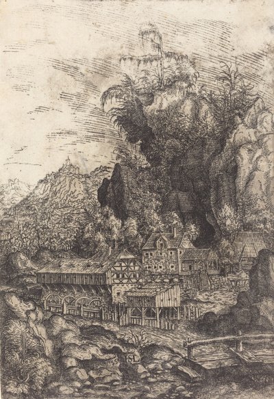 Táj vízimalommal, 1553. alkotó: Hans Sebald Lautensack