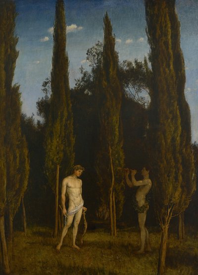Apollo és Marsyas, alkotó: Hans Thoma