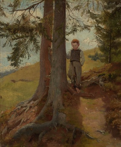 Parasztfiú az erdő szélén alkotó: Hans Thoma