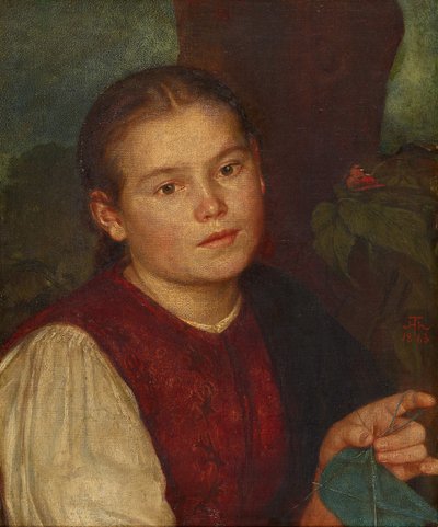 Agathe nővér portréja alkotó: Hans Thoma