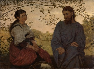 Krisztus és a szamáriai asszony alkotó: Hans Thoma
