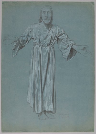 Krisztus kitárt karokkal (elő- és hátoldal) alkotó: Hans Thoma
