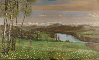 A Rajna-völgy Säckingen közelében alkotó: Hans Thoma