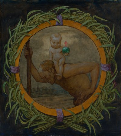 Szent Kristóf nádkoszorúban alkotó: Hans Thoma