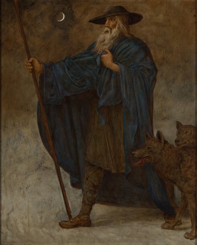 December (Wotan farkasokkal) alkotó: Hans Thoma