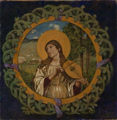 Szent Cecília fenyőkoszorúban alkotó: Hans Thoma