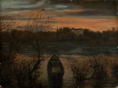 Magányos csónak alkotó: Hans Thoma