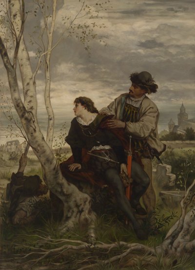 Hamlet és Horatio Ophelia sírjánál alkotó: Hans Thoma