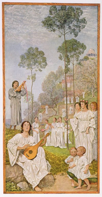 Mennyország, illusztráció a Lipcsében 1910 körül kiadott "Festkalender"-ből. alkotó: Hans Thoma