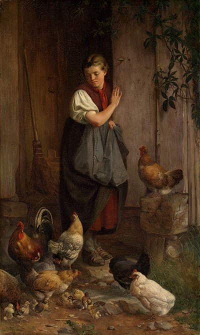 Tyúketetés alkotó: Hans Thoma