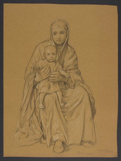 Mária Jézussal az ölében alkotó: Hans Thoma
