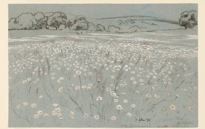Rét százszorszépekkel alkotó: Hans Thoma