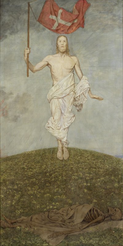 Húsvéti triptichon: Krisztus feltámadása alkotó: Hans Thoma