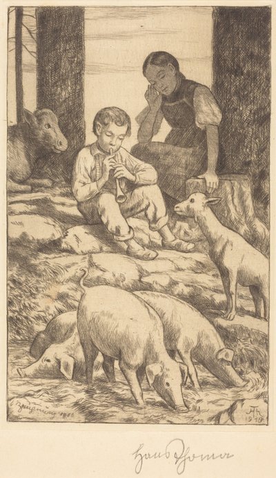 Pásztorjelenet alkotó: Hans Thoma