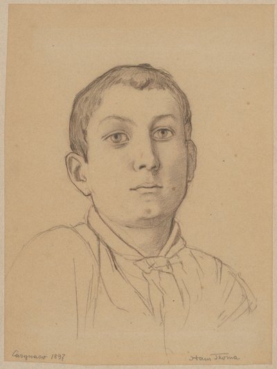 Egy olasz fiú mellszobra Cargnacóból alkotó: Hans Thoma