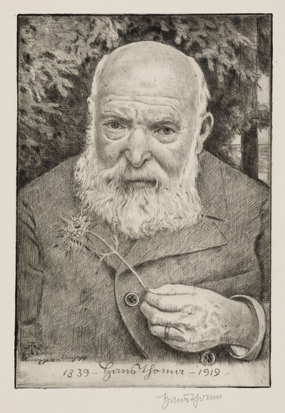 Önarckép VI virággal alkotó: Hans Thoma