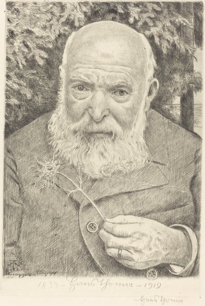 Önarckép VI virággal alkotó: Hans Thoma