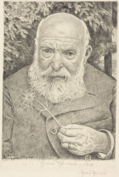 Önarckép VI virággal alkotó: Hans Thoma