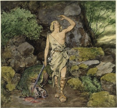 Siegfried a megölt sárkánnyal alkotó: Hans Thoma