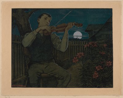 Hegedűs holdfényben alkotó: Hans Thoma