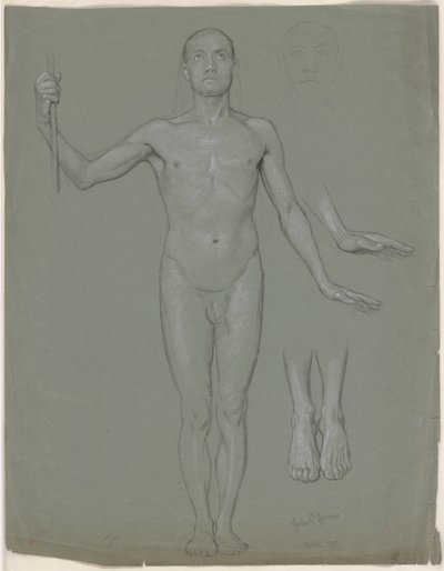 Álló férfi akt alkotó: Hans Thoma
