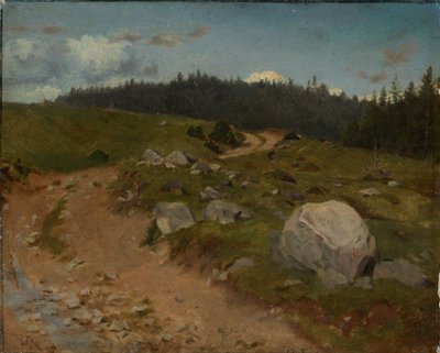 Köves ösvény az erdő szélén alkotó: Hans Thoma