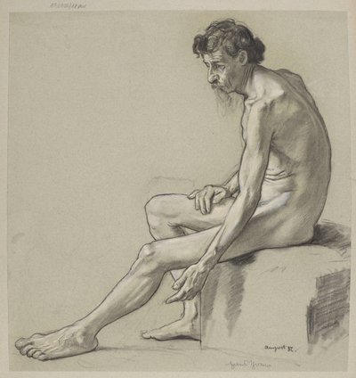 Férfi akt tanulmány alkotó: Hans Thoma