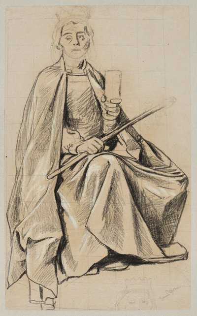Tanulmány Gambrinus király alakjához alkotó: Hans Thoma