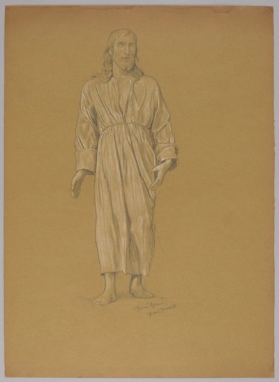Krisztus alakjának tanulmányozása (előlap és hátlap) alkotó: Hans Thoma