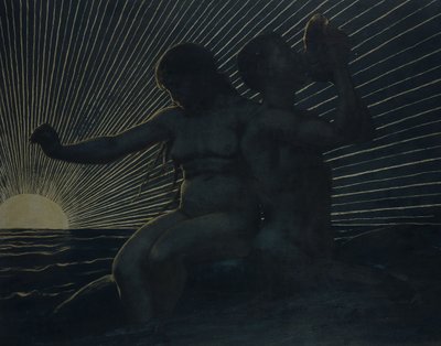 Triton pár, 1892 alkotó: Hans Thoma