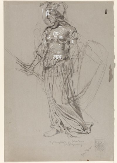 Valkűr, jelmezterv Bayreuth számára alkotó: Hans Thoma