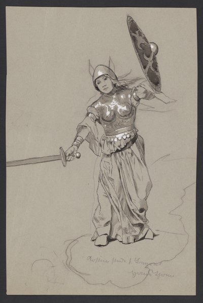 Harcoló valkűr alkotó: Hans Thoma