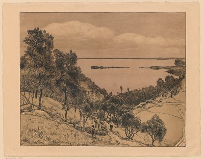 Kilátás a Garda-tóra Gardone Riviera környékéről, Lombardia alkotó: Hans Thoma