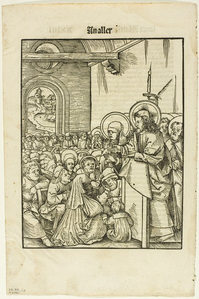 Krisztus prédikál, a Leben Jesu Christi, 19. tábla a XVI. századi könyvek fametszetei közül alkotó: Hans Wechtlin I