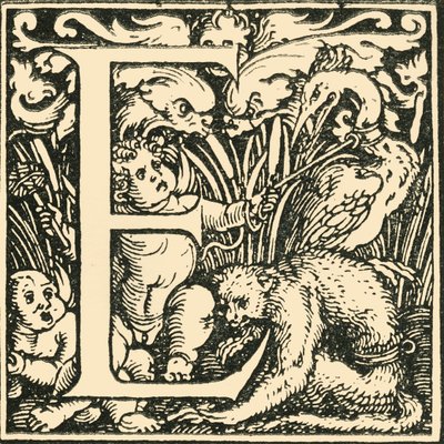 E – Hans Weiditz ábécéje, 1520-1521, 1908. alkotó: Hans Weiditz