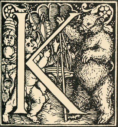 K – Hans Weiditz ábécéje, 1520-1521, 1908. alkotó: Hans Weiditz