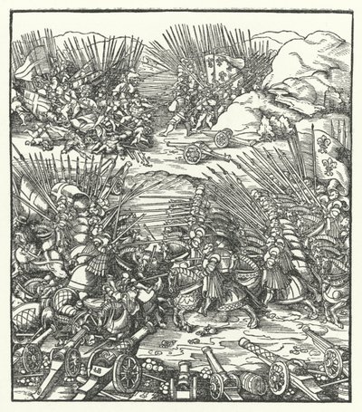 Csata a francia és a velencei hadsereg között a Cambrai Liga háborúja során, 1509 alkotó: Hans after Burgkmair